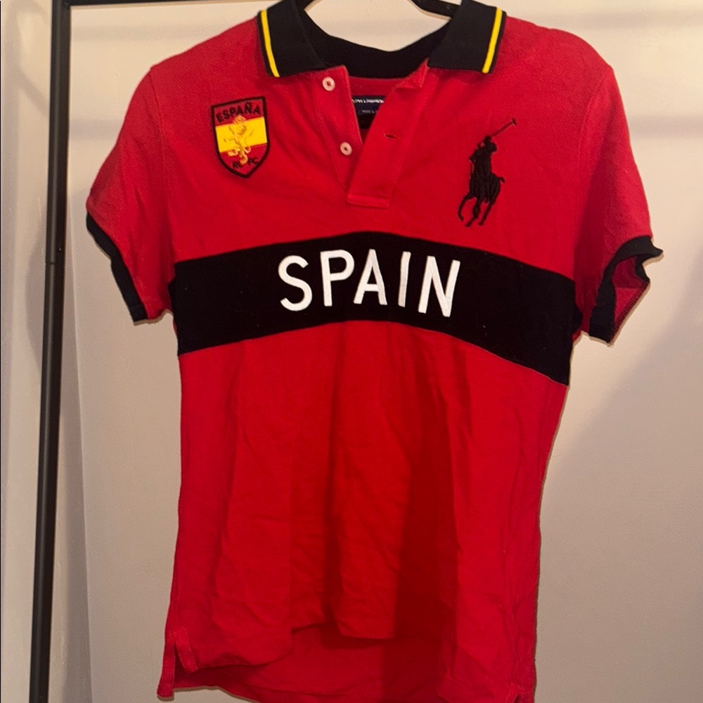 Ralph Lauren Red Polo with Black Collar